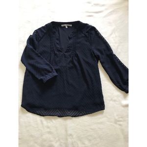 Collective Concepts Navy 3/4 Sleeve Blouse
